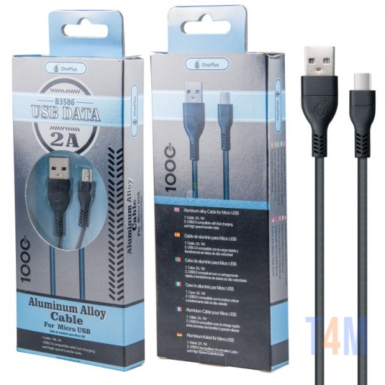 ONE PLUS MICRO USB DATA CABLE PRETO REF B3586 (2101052)